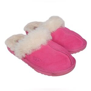 UGG Pink Suede Cozy II Clog Slippers, Size 5